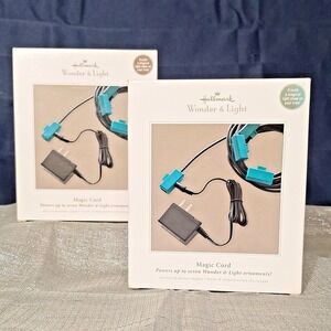 2 Sets Hallmark Keepsake Wonder & Light Magic Cord Powers 7 Ornaments Each Box